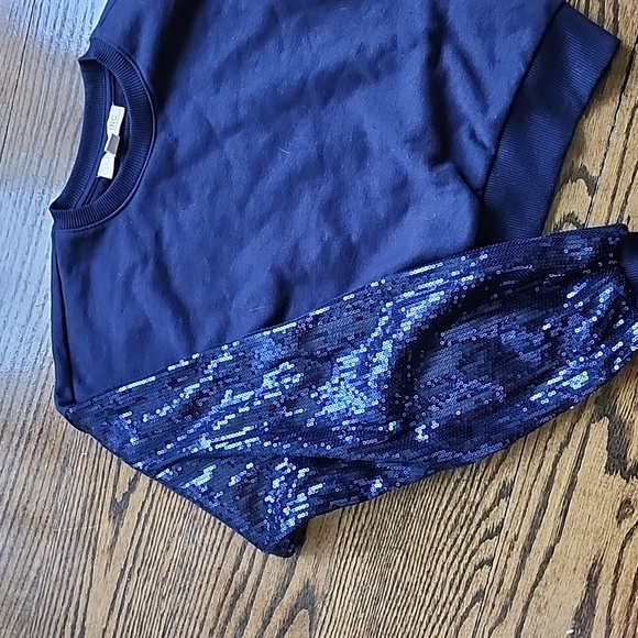 Culpos x INC Collection at Macy's Sequin French Terry Cropped Sweatshirt - Picture 2 of 8